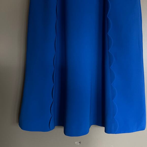 Ted Baker Torrii Dress Blue Size 6 Halterneck Scalloped Cute Chic High Neck Sexy - Picture 7 of 16